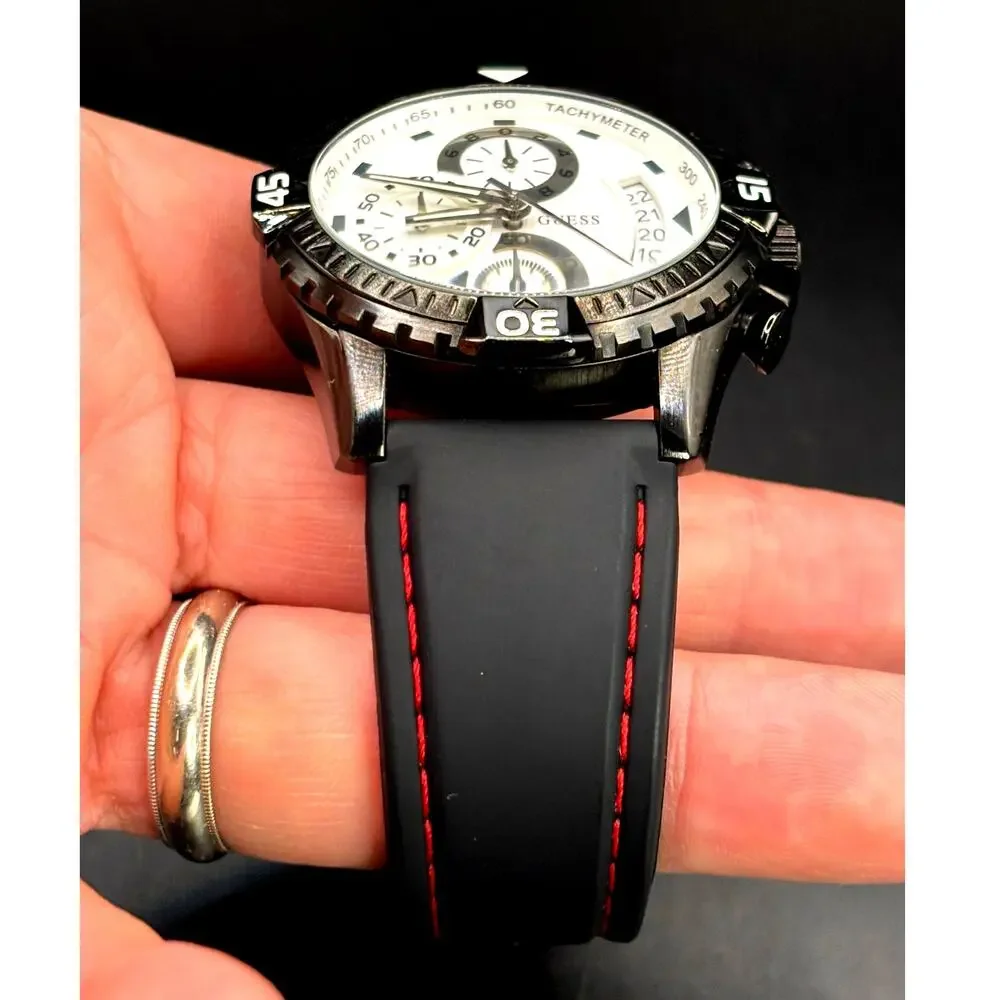 Guess Chronograph U15067G1 Men’s Black White Watch 45mm
